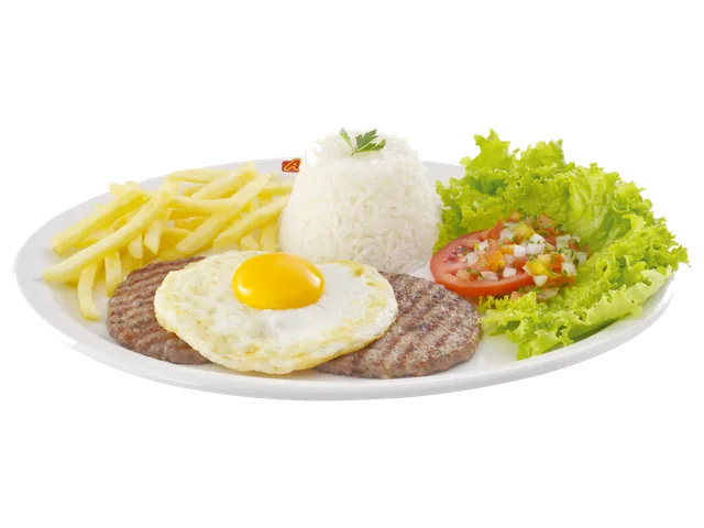 Double Burguer Egg Grill, prato completo com acompanhamentos