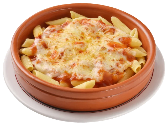 Penne All Sugo Parmegiana, prato completo com acompanhamentos