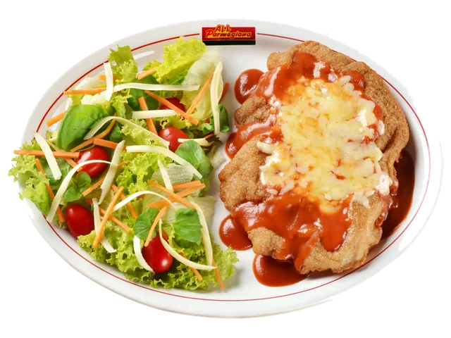 Mamma's Beef Parmegiana, prato completo com acompanhamentos